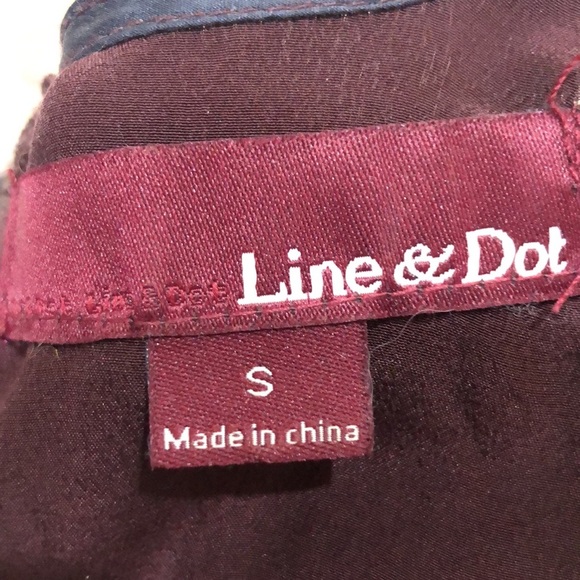 Anthropologie Line & Dot Blouse Size Small Maroon Red Silk - Picture 7 of 11